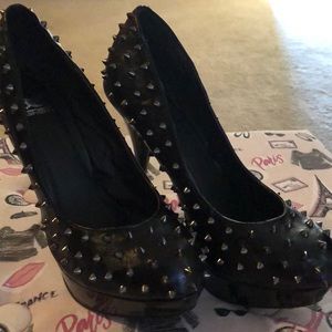 Black spiky sexy heels